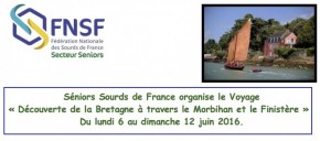 SSF-FNSF: « Découverte de la Bretagne à travers le Morbihan et le Finistère »