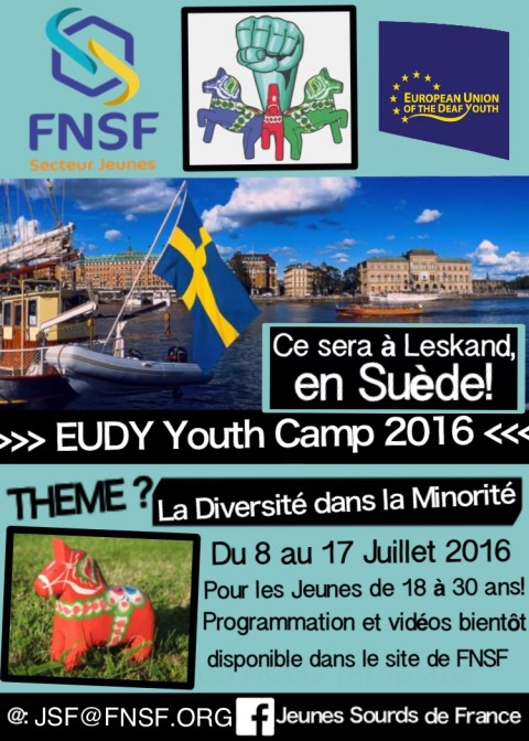 JSF – Camps Internationaux: EUDY YOUTH CAMP en Suède! Du 8 au 17 juillet 2016