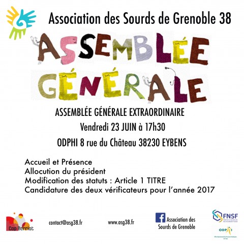 ASG38: Assemblée Générale Extraordinaire – 23 Juin 2017