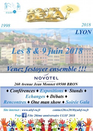 20 ans ULSF à Lyon (8 et 9 Juin)