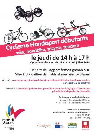 Cyclisme Handisport débutants a partir 17 mai