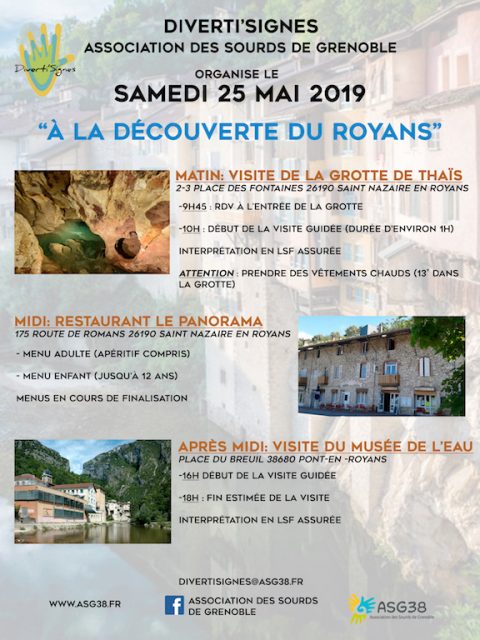 Diverti’Signes ASG: A la découverte du royans – Samedi 25 Mai 2019 – (MAJ: 30/04/19: choix menu)